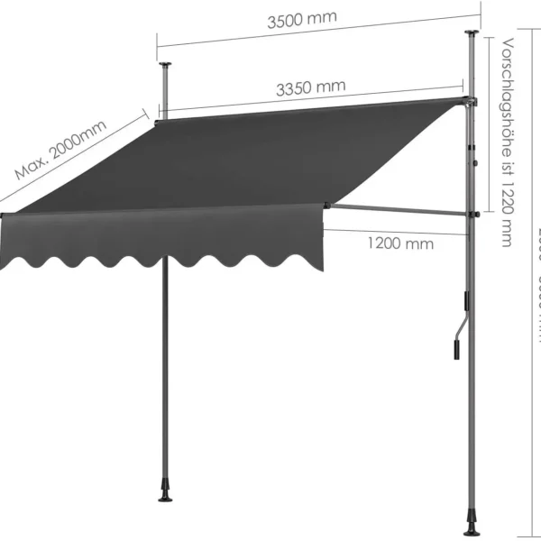 Awning Balcony Patio Retractable  UV50+