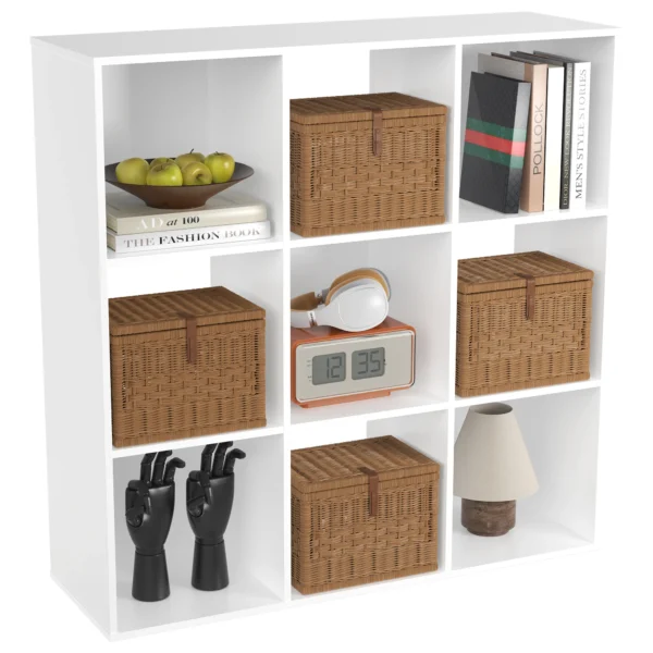9 Cube Storage Organizer Wooden Shelf Bookcase Open