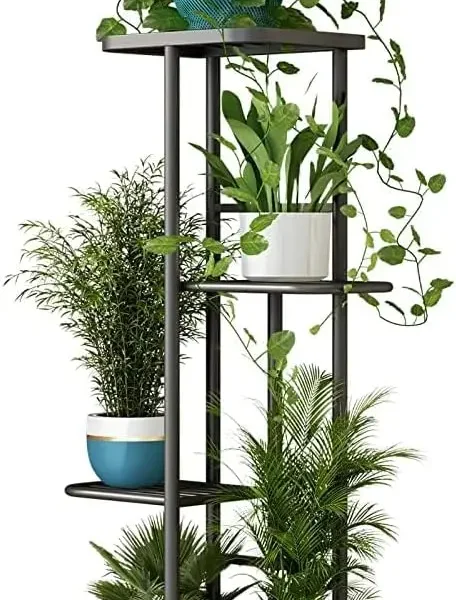 4-Tier Metal Plant Stand for Indoor Outdoor Use,