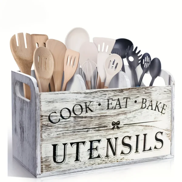 5pcs/Set Cutlery Rack Compartments Cutlery Box Wooden