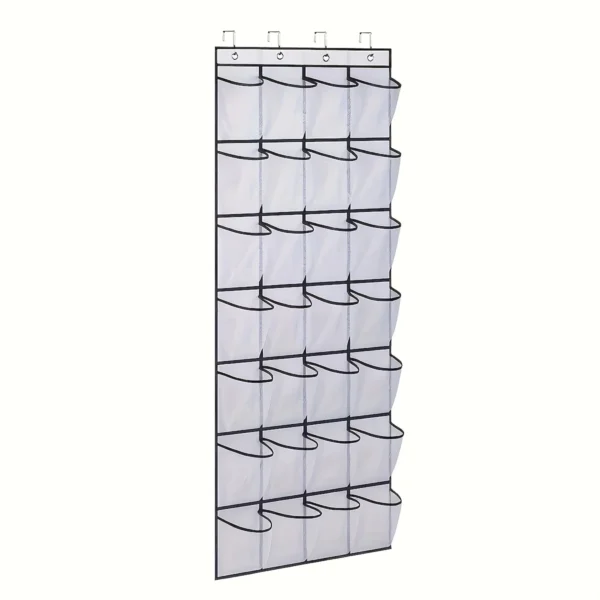 1pc 14/28/40-Grid Transparent Fabric Hanging Organizer