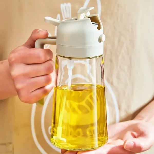 2-in-1 500ml Oil Spray Bottle Dispenser, Refillable